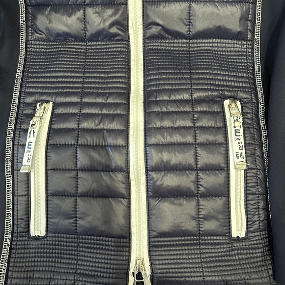 Women's Navy Athleisure Hooded Jacket Size 6 I'CONA Zip Up Sporty Comfy NWT - Picture 13 of 16